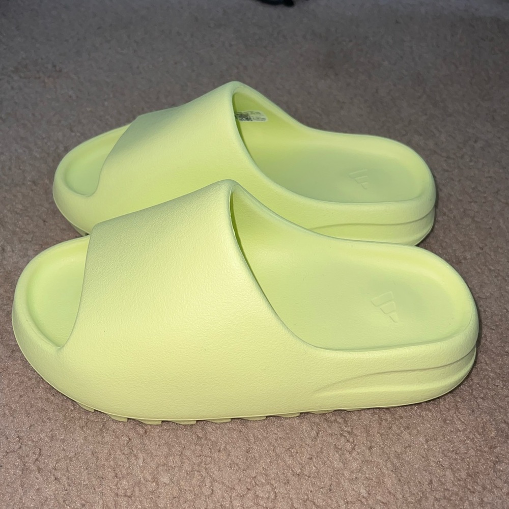 Yeezy slides! Glow green! NEW